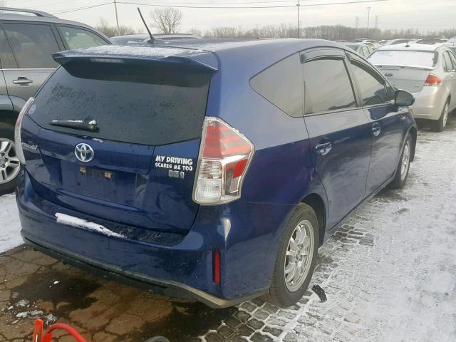 JTDZN3EU6FJ017717 - 2015 TOYOTA PRIUS V BLUE photo 4