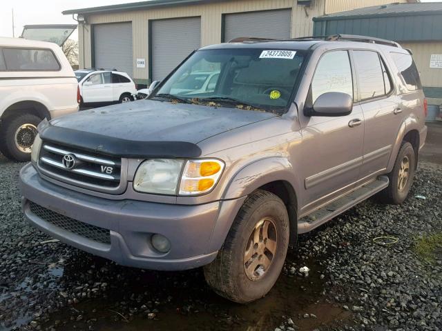 5TDBT48A61S028579 - 2001 TOYOTA SEQUOIA LI GRAY photo 2