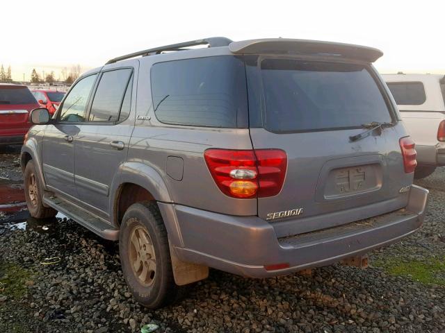 5TDBT48A61S028579 - 2001 TOYOTA SEQUOIA LI GRAY photo 3