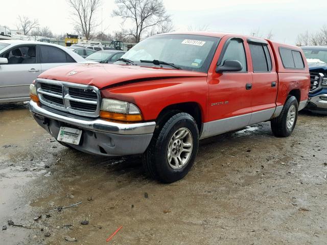 1B7HL2AN81S275931 - 2001 DODGE DAKOTA QUA RED photo 2