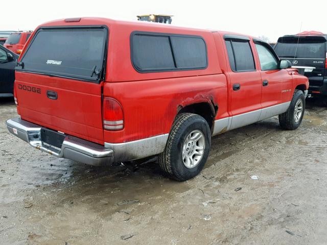 1B7HL2AN81S275931 - 2001 DODGE DAKOTA QUA RED photo 4