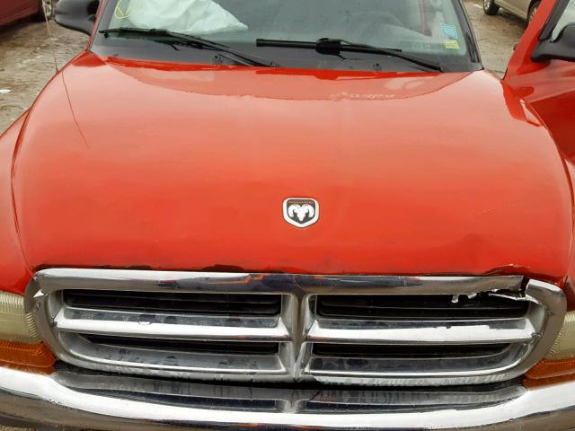 1B7HL2AN81S275931 - 2001 DODGE DAKOTA QUA RED photo 7