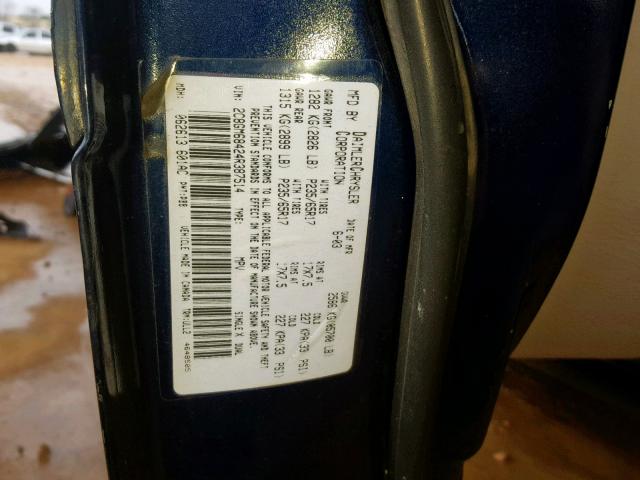 2C8GM68424R387514 - 2004 CHRYSLER PACIFICA BLUE photo 10