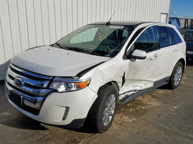 2FMDK3J96DBC37912 - 2013 FORD EDGE SEL WHITE photo 2