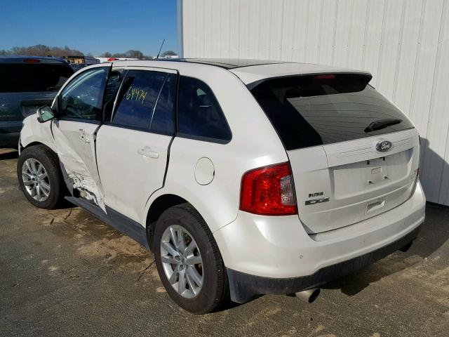 2FMDK3J96DBC37912 - 2013 FORD EDGE SEL WHITE photo 3