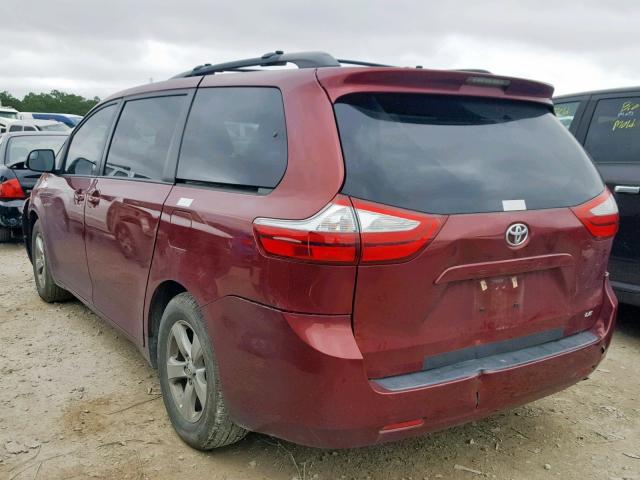 5TDKK3DC5FS662655 - 2015 TOYOTA SIENNA LE BURGUNDY photo 3