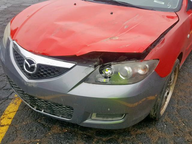 JM1BK12F971700792 - 2007 MAZDA 3 I RED photo 9