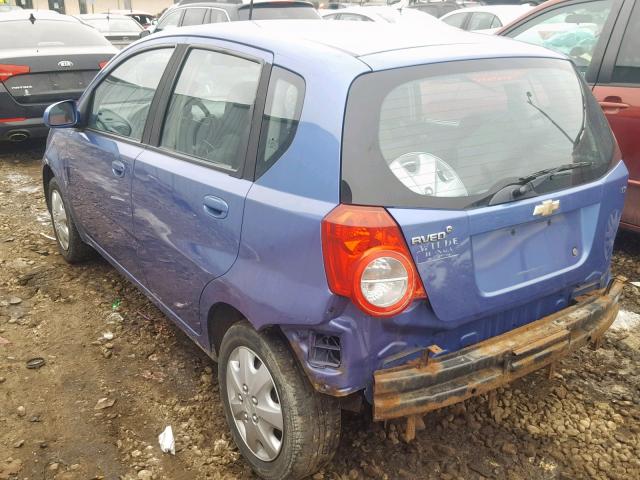 KL1TD66EX9B314058 - 2009 CHEVROLET AVEO LS BLUE photo 3