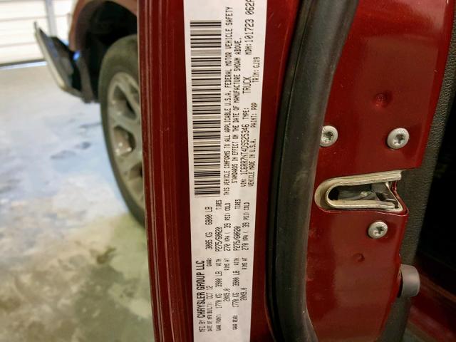 1C6RR7NT4DS525346 - 2013 RAM 1500 LARAM RED photo 10