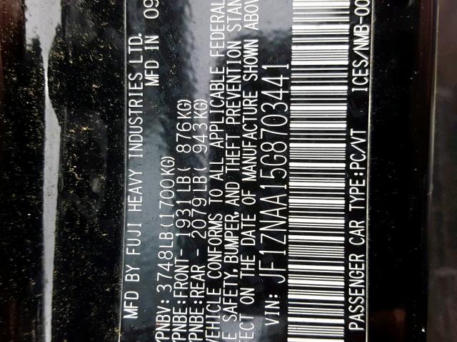 JF1ZNAA15G8703441 - 2016 TOYOTA SCION FR-S BLACK photo 10