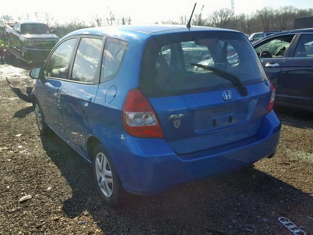 JHMGD37438S002157 - 2008 HONDA FIT BLUE photo 3