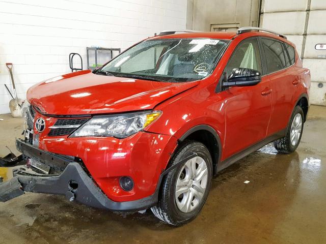 JTMBFREV6EJ007830 - 2014 TOYOTA RAV4 LE RED photo 2