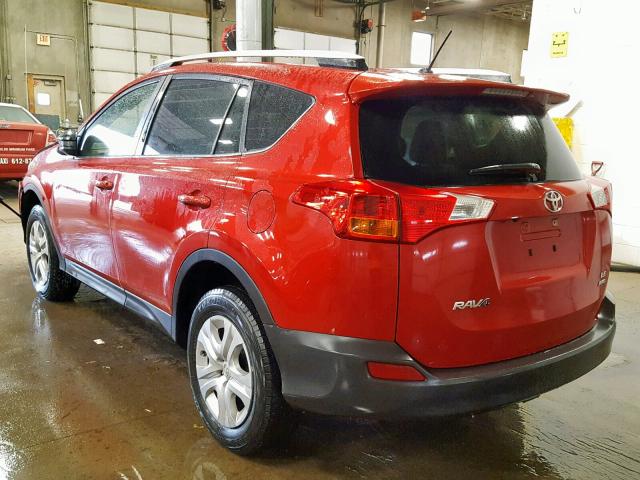 JTMBFREV6EJ007830 - 2014 TOYOTA RAV4 LE RED photo 3