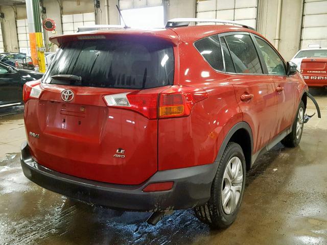 JTMBFREV6EJ007830 - 2014 TOYOTA RAV4 LE RED photo 4