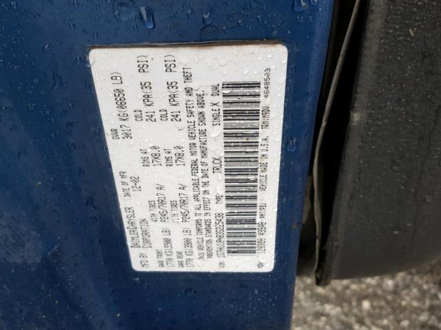 1D7HU18N83S225438 - 2003 DODGE RAM 1500 S BLUE photo 10