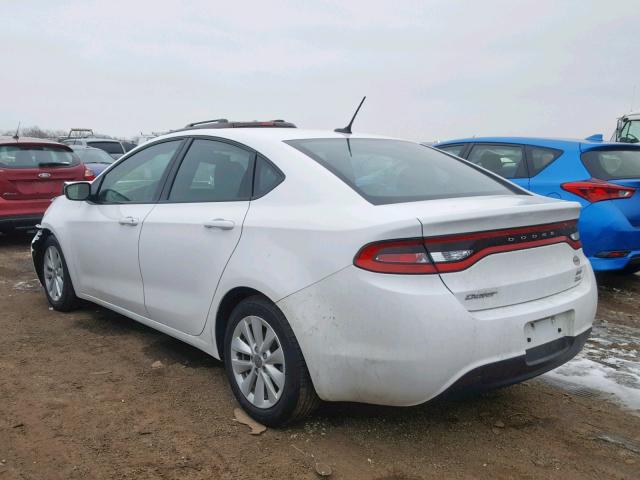 1C3CDFBB2ED676988 - 2014 DODGE DART SXT WHITE photo 3