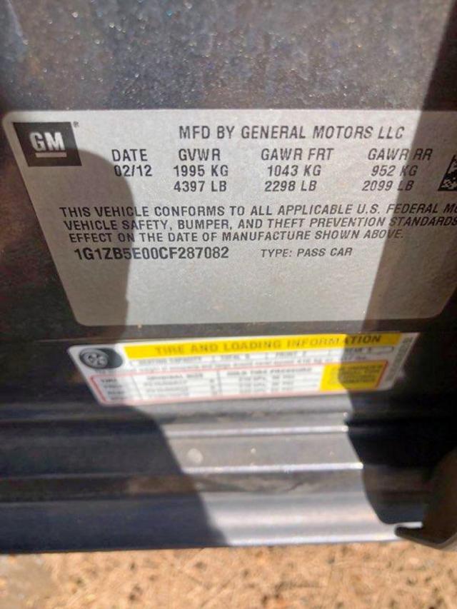 1G1ZB5E00CF287082 - 2012 CHEVROLET MALIBU LS GRAY photo 10