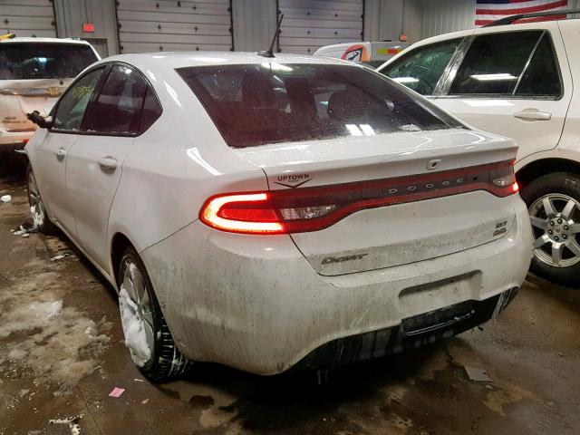 1C3CDFBB8ED673447 - 2014 DODGE DART SXT WHITE photo 3