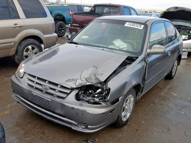 KMHCG35C64U278943 - 2004 HYUNDAI ACCENT GL GRAY photo 2