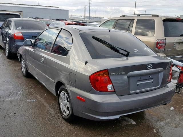 KMHCG35C64U278943 - 2004 HYUNDAI ACCENT GL GRAY photo 3