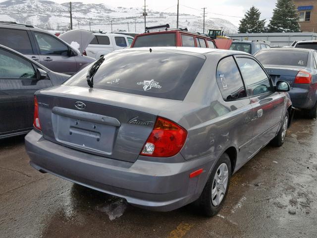 KMHCG35C64U278943 - 2004 HYUNDAI ACCENT GL GRAY photo 4