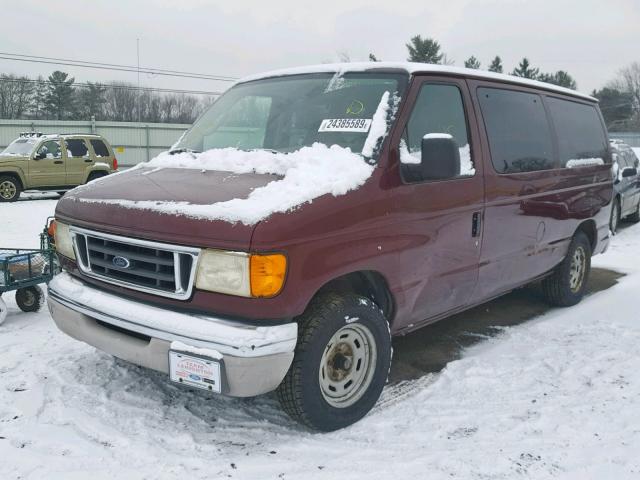 1FMRE11LX4HA10397 - 2004 FORD ECONOLINE BURGUNDY photo 2