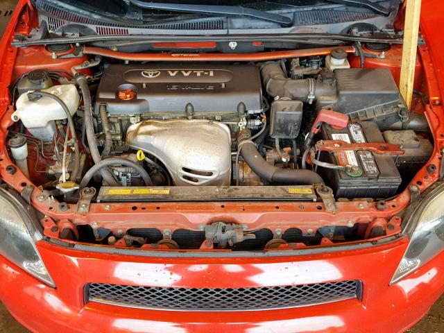 JTKDE167950056502 - 2005 TOYOTA SCION TC წითელი ფოტო 7