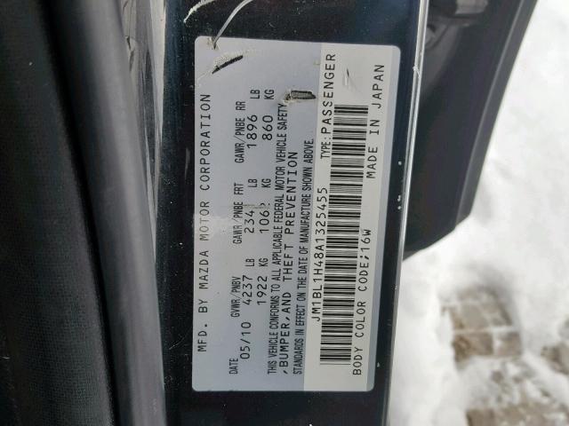 JM1BL1H48A1325455 - 2010 MAZDA SPEED 3 BLACK photo 10