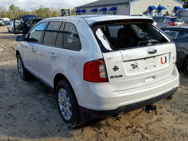 2FMDK3JC9DBA68299 - 2013 FORD EDGE SEL WHITE photo 3