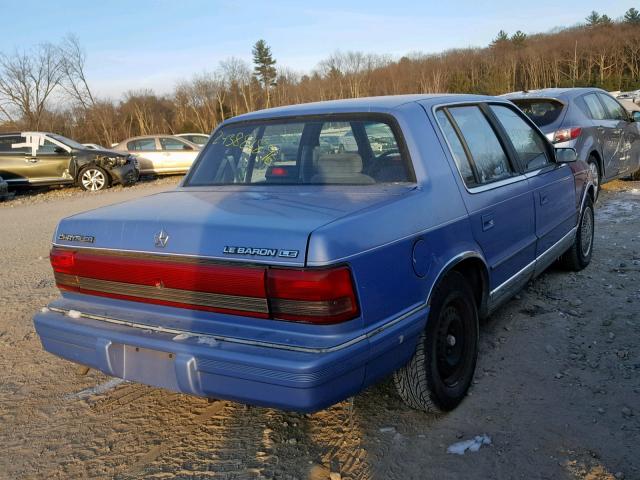 1C3XA36K3PF554201 - 1993 CHRYSLER LEBARON LE BLUE photo 4