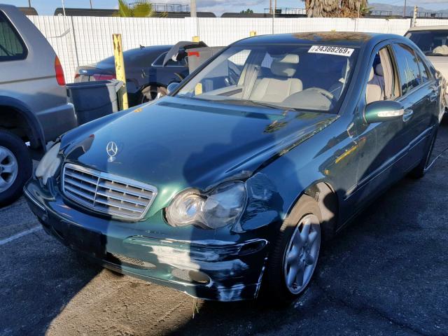 WDBRF61J71F118303 - 2001 MERCEDES-BENZ C 240 GREEN photo 2