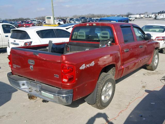 1D7HW48N46S534369 - 2006 DODGE DAKOTA QUA RED photo 4