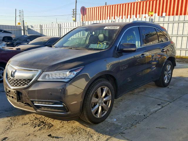 5FRYD4H87EB048563 - 2014 ACURA MDX ADVANC GRAY photo 2