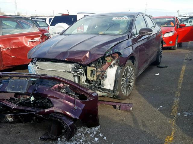 3FA6P0T91HR141385 - 2017 FORD FUSION SE MAROON photo 2