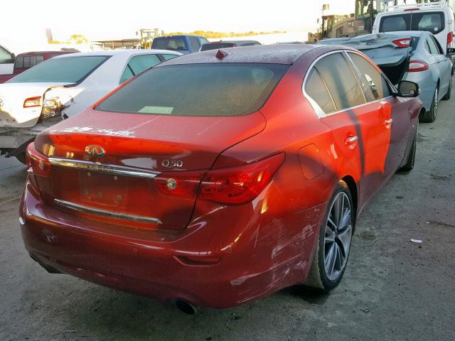 JN1BV7AP5EM689924 - 2014 INFINITI Q50 BASE MAROON photo 4