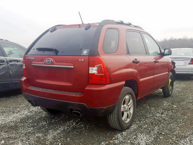 KNDJF724397572390 - 2009 KIA SPORTAGE L RED photo 4