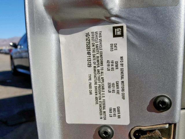 1G1ZT52874F113129 - 2004 CHEVROLET MALIBU LS Gümüş foto 10