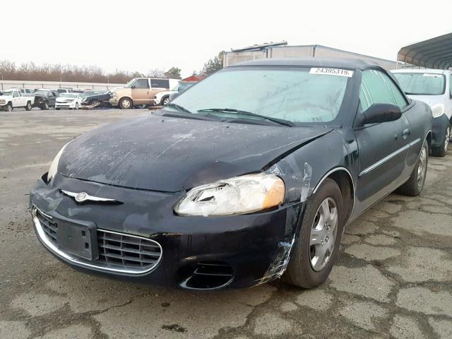 1C3EL45X02N322674 - 2002 CHRYSLER SEBRING LX BLACK photo 2