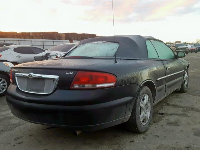 1C3EL45X02N322674 - 2002 CHRYSLER SEBRING LX BLACK photo 4