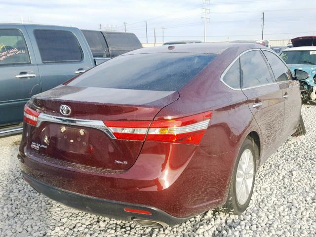 4T1BK1EB6FU145379 - 2015 TOYOTA AVALON XLE BURGUNDY photo 4