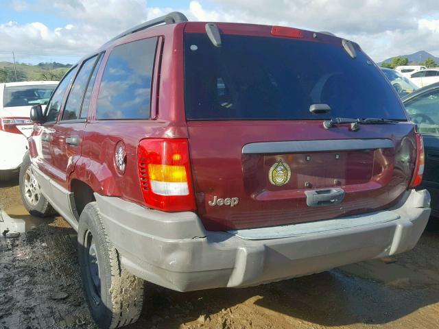 1J4GX48S32C301784 - 2002 JEEP GRAND CHER RED photo 3