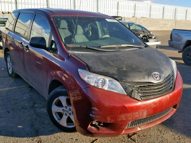 5TDZK3DC2CS259615 - 2012 TOYOTA SIENNA BAS MAROON photo 1