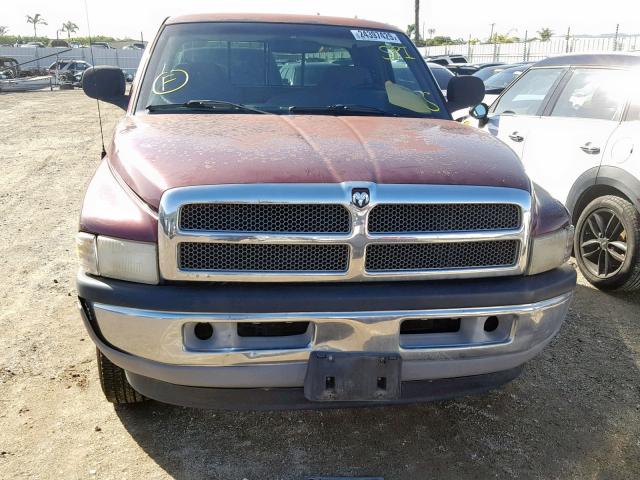 3B7HC13Z61G182066 - 2001 DODGE RAM 1500 MAROON photo 9