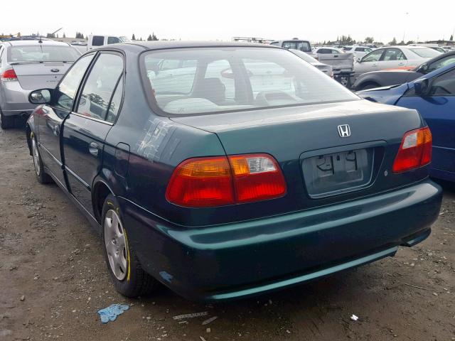 2HGEJ6615XH519803 - 1999 HONDA CIVIC BASE 绿色 照片 3