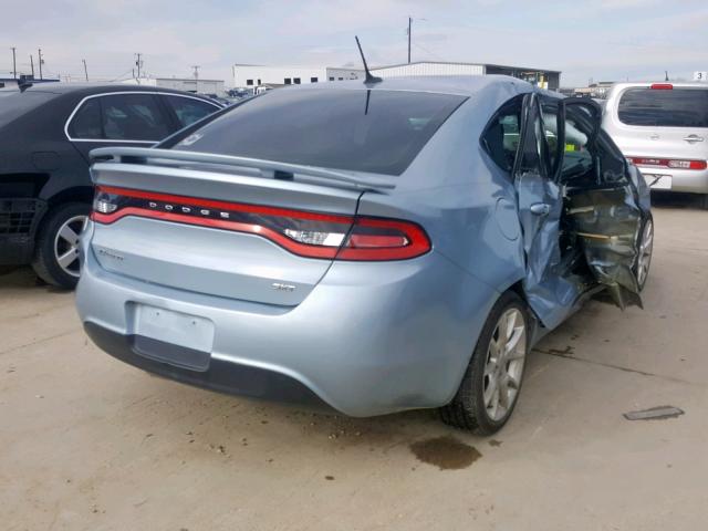 1C3CDFBA3DD268702 - 2013 DODGE DART SXT BLUE photo 4