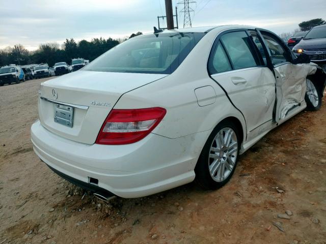 WDDGF81X39R080853 - 2009 MERCEDES-BENZ C 300 4MAT WHITE photo 4