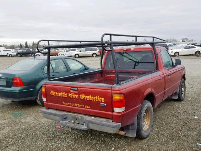 1FTYR10C8XUA78537 - 1999 FORD RANGER RED photo 4