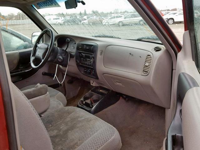 1FTYR10C8XUA78537 - 1999 FORD RANGER RED photo 5