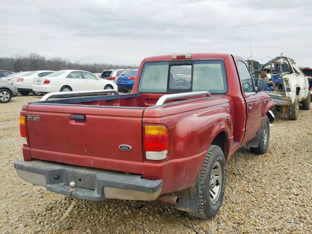 1FTYR10C8XPC05608 - 1999 FORD RANGER BURGUNDY photo 4