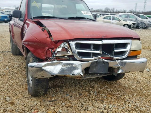 1FTYR10C8XPC05608 - 1999 FORD RANGER BURGUNDY photo 9